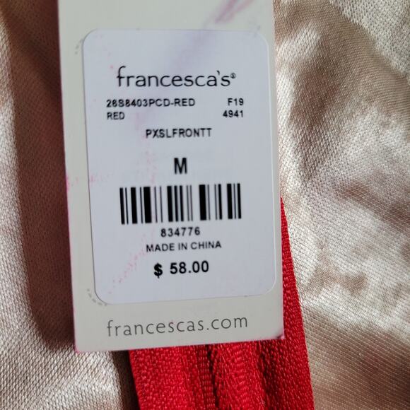 Francesca's Red Strapless Wide-Leg Jumpsuit NWT Women's Size Medium - Picture 7 of 15